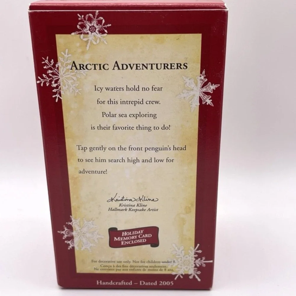 2005 Hallmark Keepsake Arctic Adventures S S Iceberg Penguins Christmas Ornament